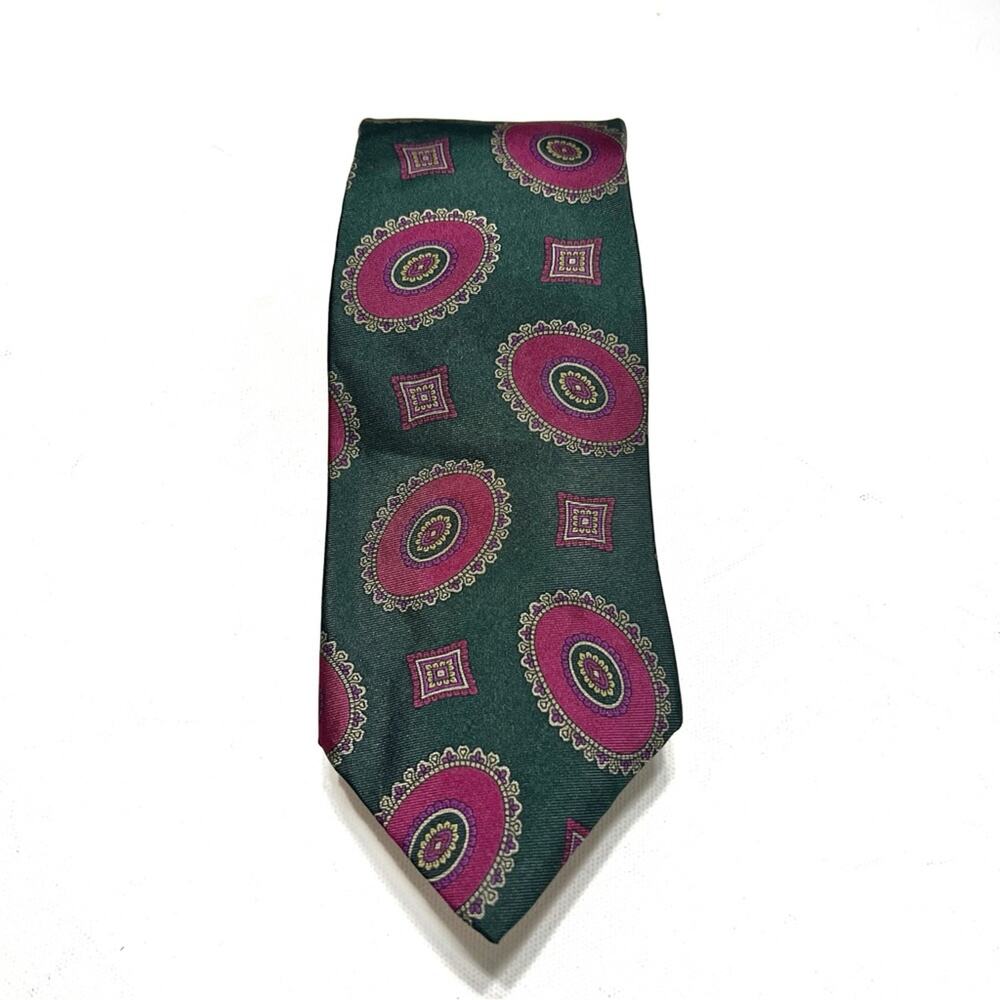 VINTAGE Christian Dior Monsieur Green and Purple Men's Tie